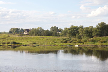 riverbank in the countryside on a summer day