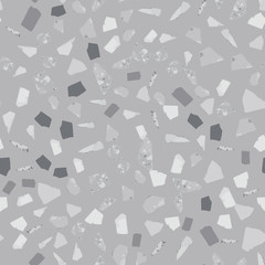 Terrazzo seamless pattern design on gray background.