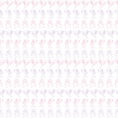 Vector white texture-like horizontal anthropomorphic characters seamless pattern background