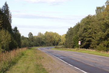road in the countryside on a summer evening