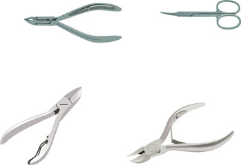 tronchesino e forbice per estetica taglio unghie