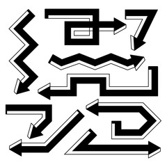 arrow line vector illustration set