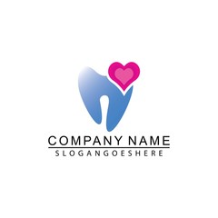 Obraz premium Love Dental Care logo and symbol template icons app