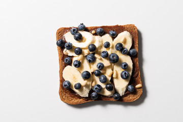 toasts healthy diet with vegetables herbs and fruits