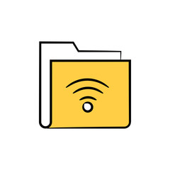 file, folder and wifi symbol