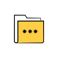 file, folder and password icon