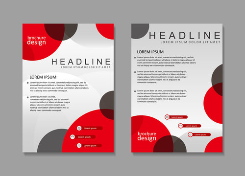 Brochure template design with red and white color. Cover design, poster design