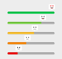 Obraz premium Indicator of mood from bad to good. Rating scale. Mood meter.