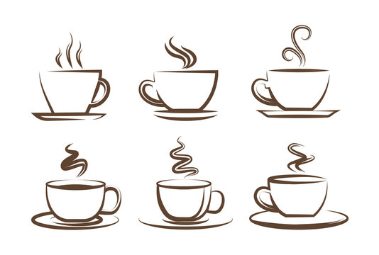 Coffee icons. A cup of coffee. Logo for a coffee shop.