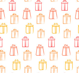 Multi-colored gifts. Seamless pattern. For gift wrapping.