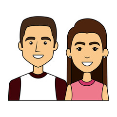 young couple urban style characters