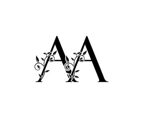 Initial letter A and AA vintage Logo Icon, classy black letter monogram logo icon suitable for boutique,restaurant, wedding service, hotel or business identity.