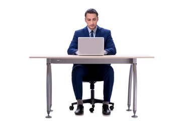 Employee working isolated on white background