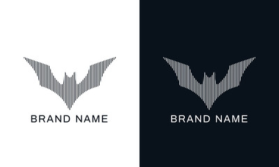Minimalist line art bat logo. This logo icon incorporate with abstract line and brand name in the creative way. It will be suitable for bat related and sport club or company.