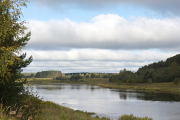 riverbank in the countryside on a summer day
