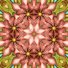 Colored Seamless Pattern with Mosaic Motif