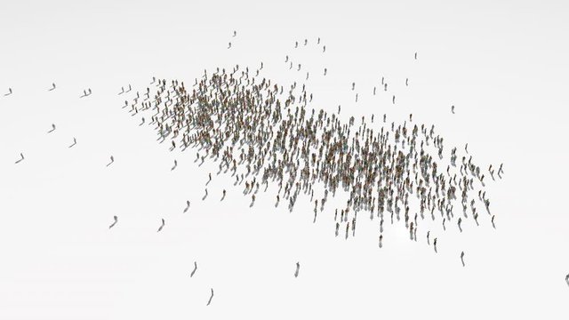 sweden map. Group of people walk and create a map of sweden.