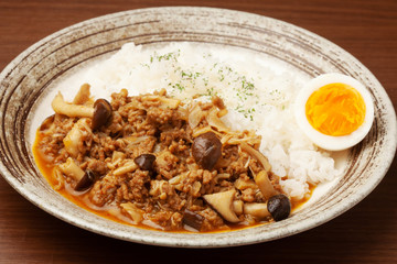 キノコのキーマカレー