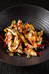 grilled calamari with spicy sauce
