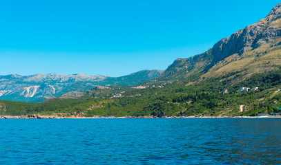 beautiful landscape on a sunny day the coast of Montenegro
