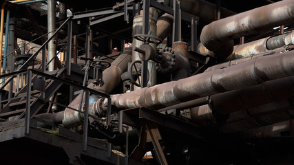Old pipes in the factory