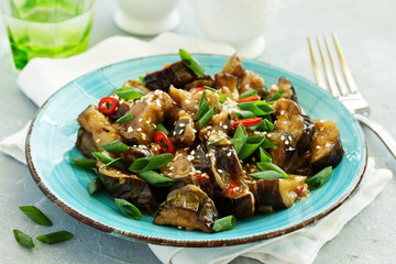 Chinese vegetables in sweet and sour sauce. Selective focus