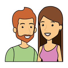 young couple urban style characters