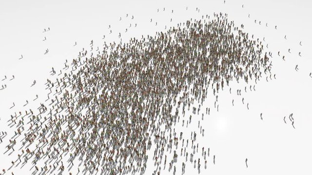 turkmenistan map. Group of people walk and create a map of turkmenistan.