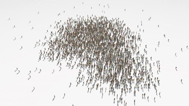 uganda map. Group of people walk and create a map of uganda.