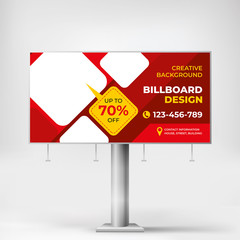 Billboard, creative design for outdoor advertising, banner template for product promotion.
