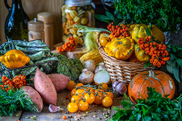 Obraz na płótnie Canvas Vegetables Fresh bio vegetable in a basket.