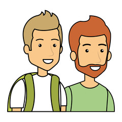 Obraz premium young men friends with urban style characters