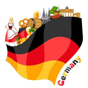 German background design. Germany national traditional symbols.