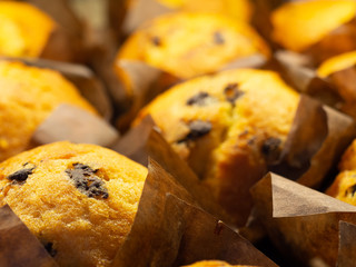 group of delicious mouth-watering muffins in paper