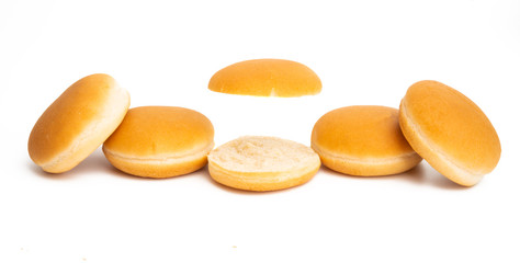 hamburger buns isolated