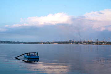 Pumping air from compressor into from new constructed water bore or well as process of cleaning and filtrating water.