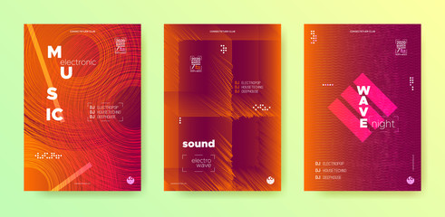 Sound Wave Poster. Electronic Round. Dance Music 