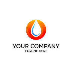 The idea and concept of the logo combination of oil, water and energy.