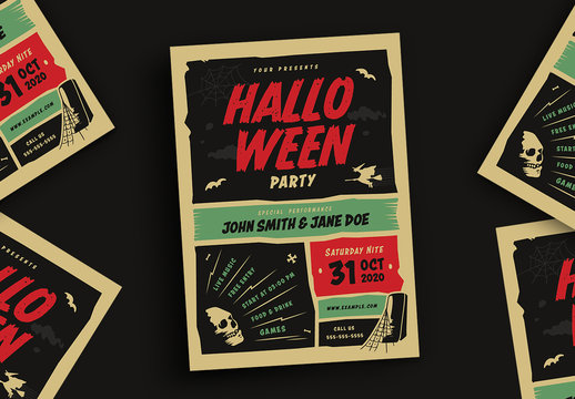 Retro Halloween Party Flyer