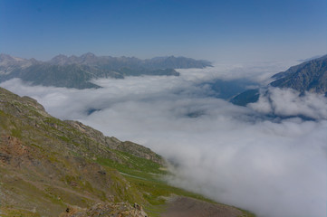 Above the Clouds in the caucasus mountains