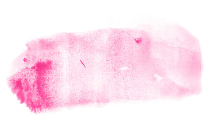 Abstract watercolor background hand-drawn on paper. Volumetric smoke elements. Pink color. For design, web, card, text, decoration, surfaces.