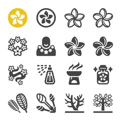 plumeria flower icon set,vector and illustration - obrazy, fototapety, plakaty