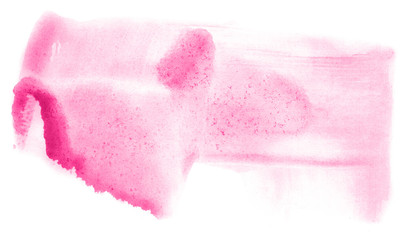 Plakat Abstract watercolor background hand-drawn on paper. Volumetric smoke elements. Pink color. For design, web, card, text, decoration, surfaces.