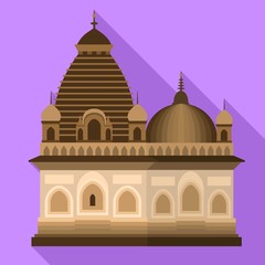 Hindu temple icon. Flat illustration of hindu temple vector icon for web design