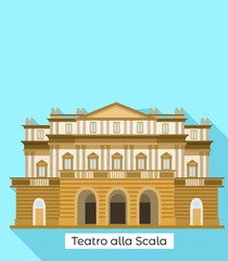 Milan teatro alla Scala icon. Flat illustration of Milan teatro alla Scala vector icon for web design