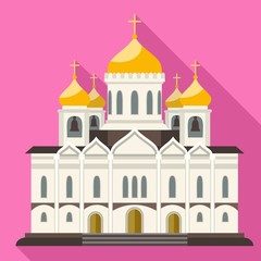 Christian orthodox church icon. Flat illustration of christian orthodox church vector icon for web design