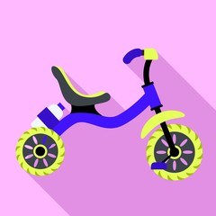 Tricycle icon. Flat illustration of tricycle vector icon for web design
