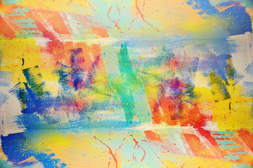 Abstract splatter color background, colorful paint drops ink splashes grunge card design.