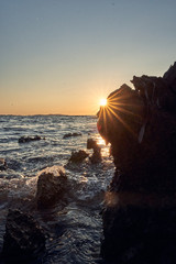 Sonnenuntergang mit Sonnenstern