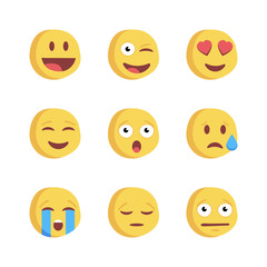 Fototapeta premium Emoji social network reactions icon, vector illustration